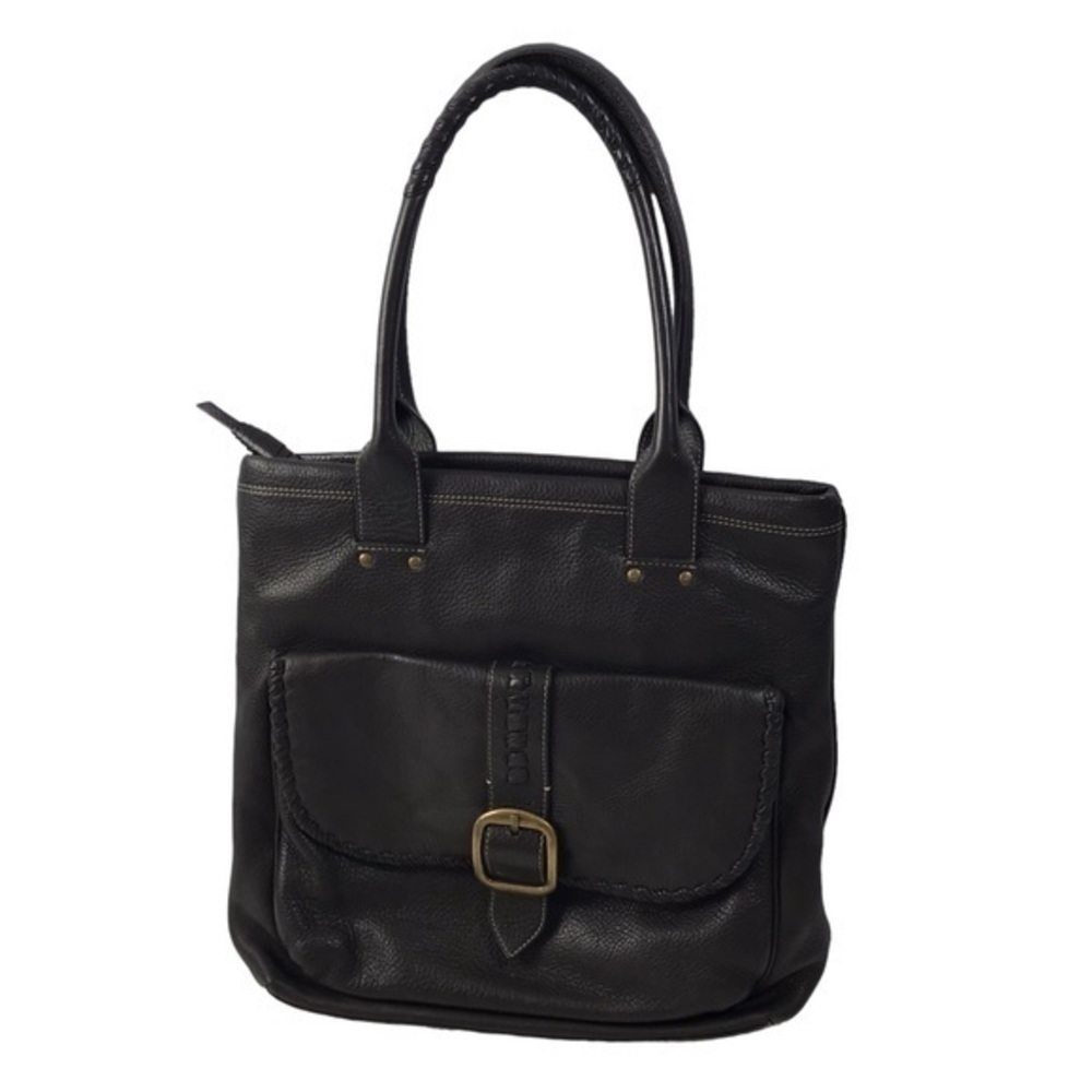 Levenger Distressed Brown Leather Hobo Tote